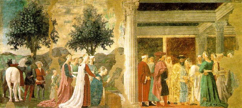 Piero della Francesca Adoration of the Holy Wood and the Meeting of Solomon and the Queen of Sheba Norge oil painting art